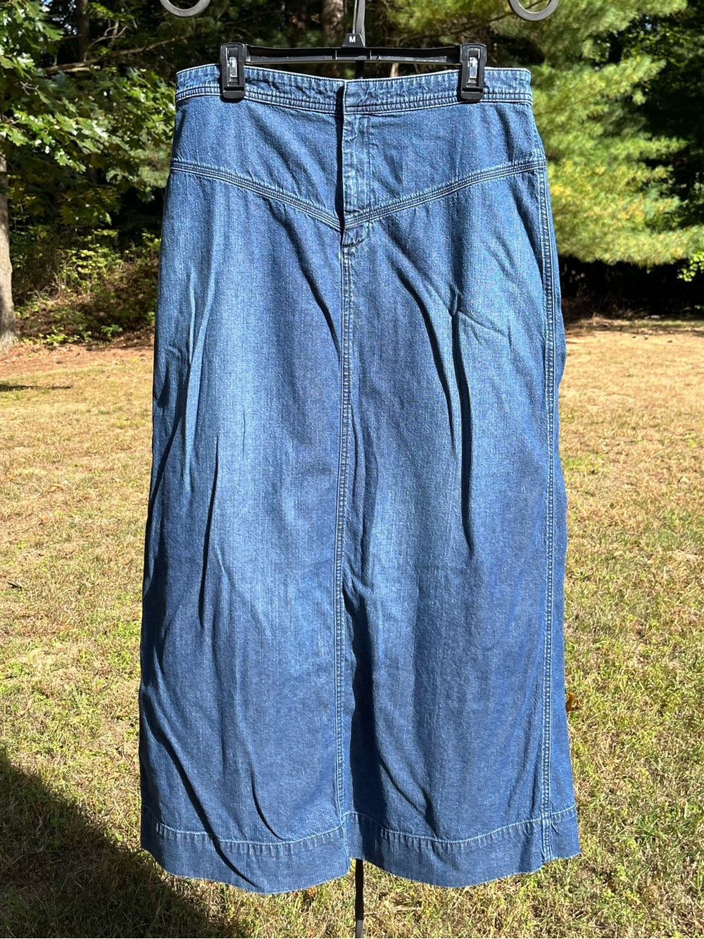 Y2K 2002 Banana Republic Dark Wash Denim Maxi Skirt Size 14 Chic Minimal Fall